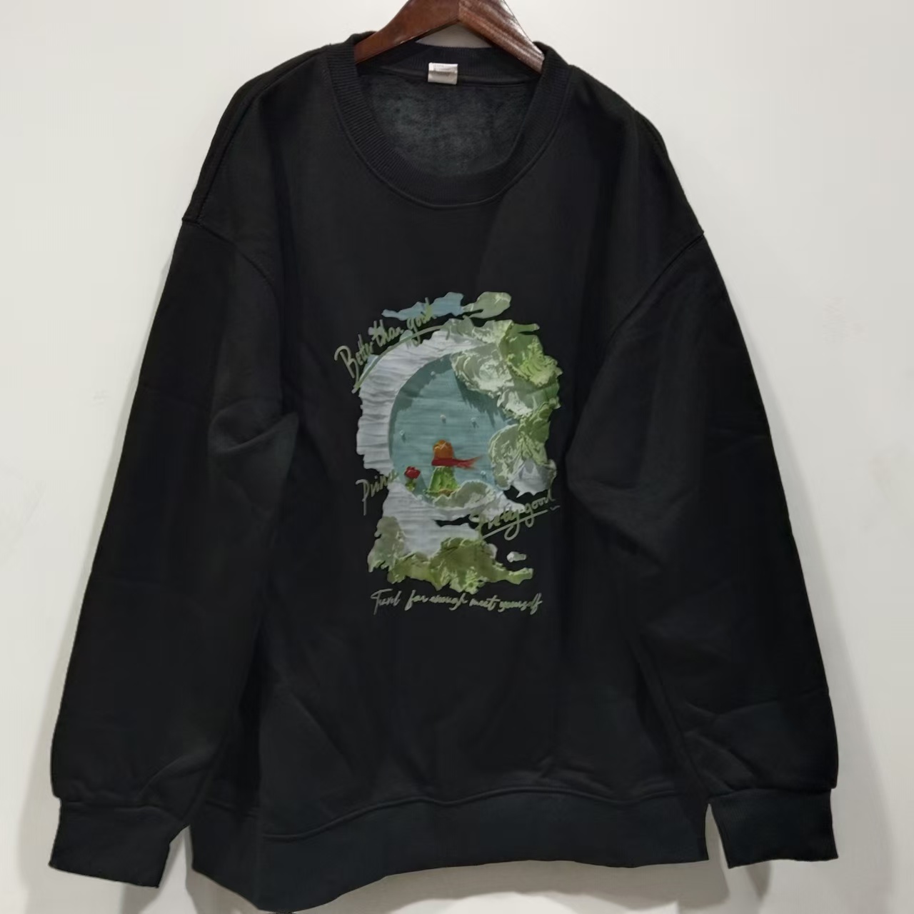  B061时尚美式潮牌卫衣秋冬加绒宽松休闲上衣潮流圆领