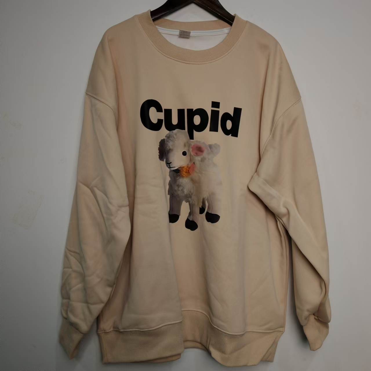 B024时尚美式潮牌卫衣秋冬加绒宽松休闲上衣潮流圆领