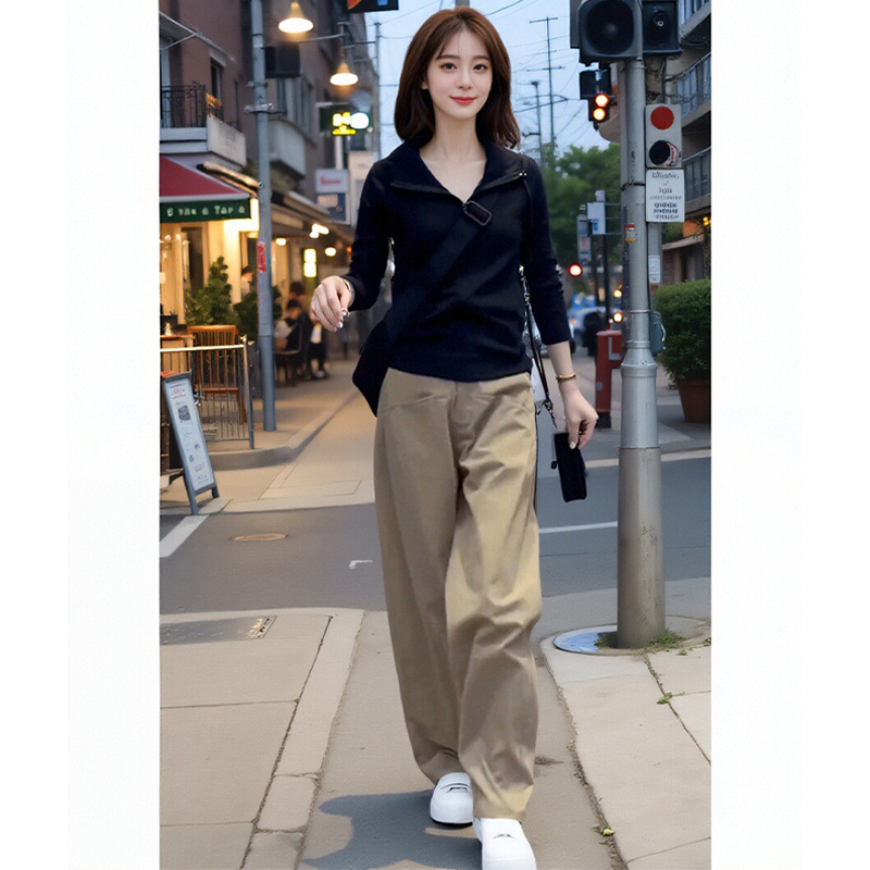 香朵儿时尚潮流百搭精品女装套装2025春秋季新款卫衣弯刀裤两件套