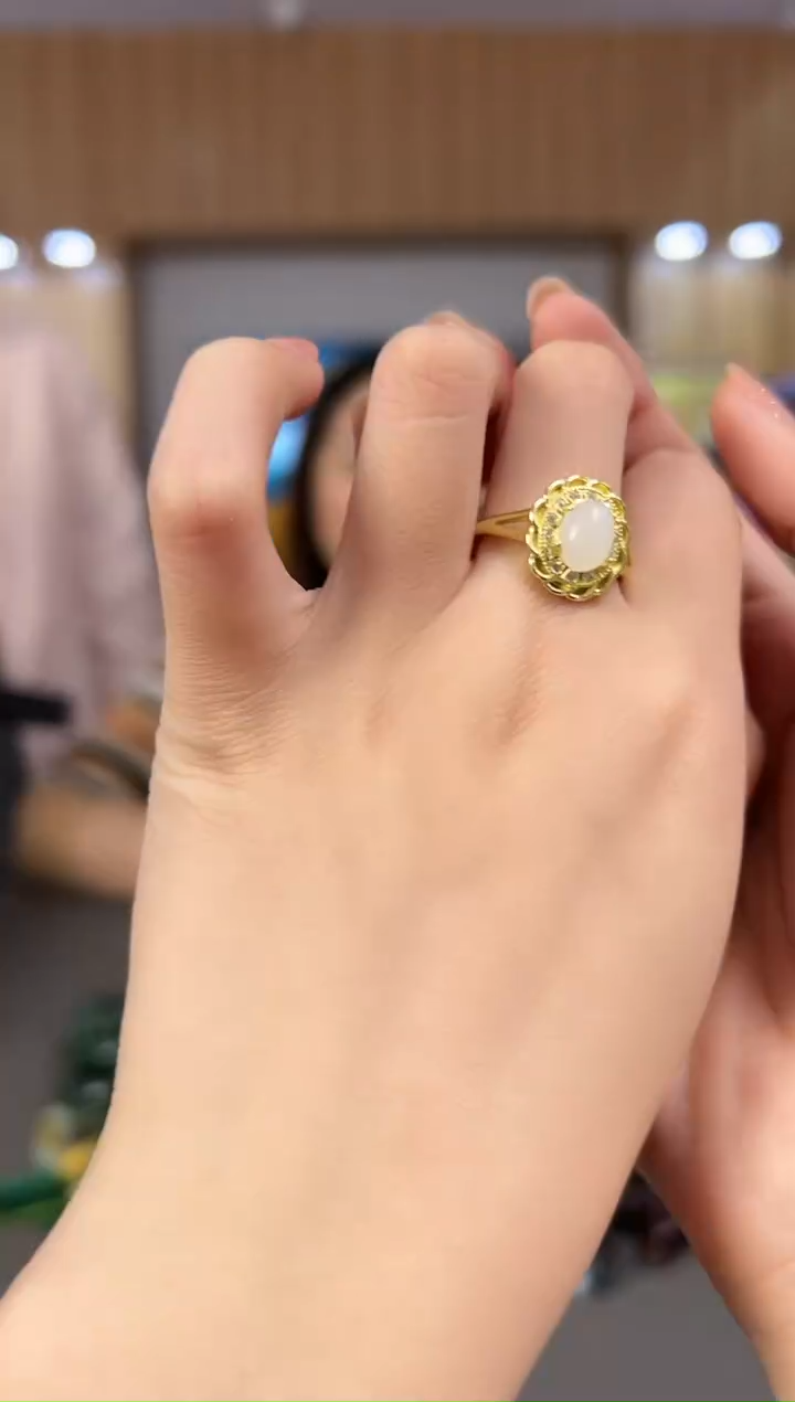 【闪购商品】和田玉b27-银S925镶嵌戒指