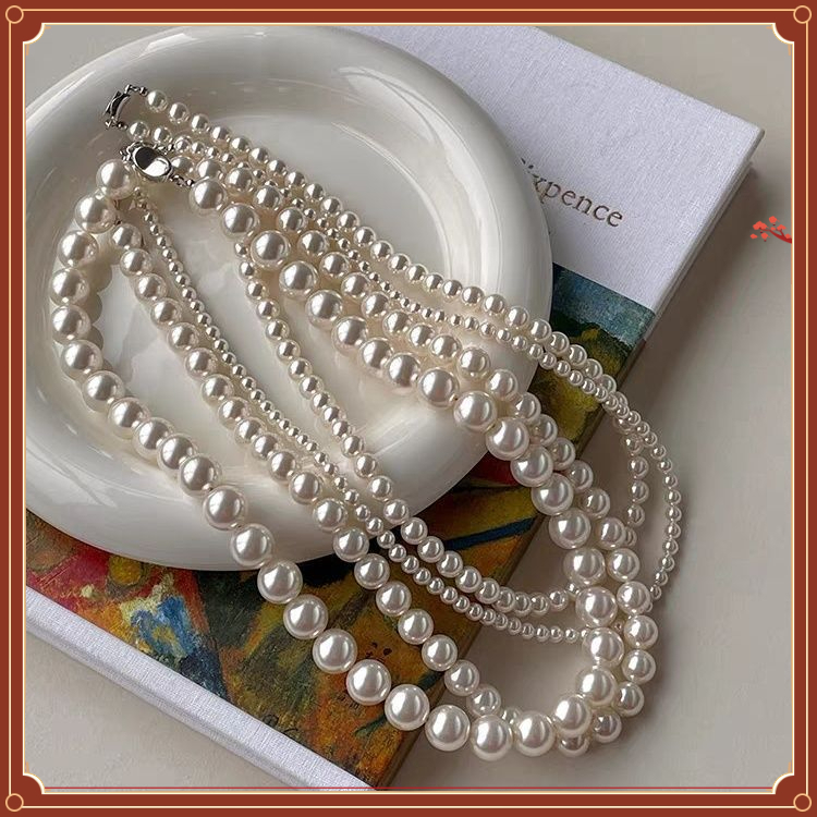 澳白100％正品施家珍珠女锁骨链简约无暇新款正圆颈链饱满有光泽