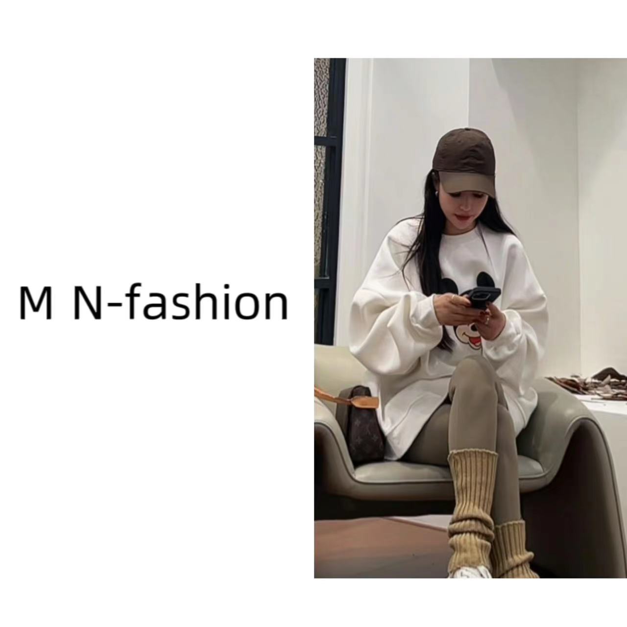 oversize宽松圆领减龄时髦卡通卫衣686