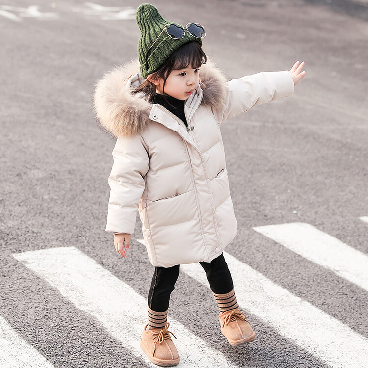 儿童棉绒服女童2023新款韩版女宝宝中长款洋气小童装冬季加厚
