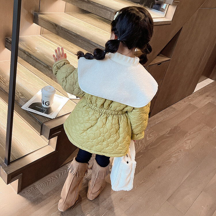女童冬季外套加绒加厚棉衣宝宝秋冬衣服小女孩保暖儿童中长款棉服