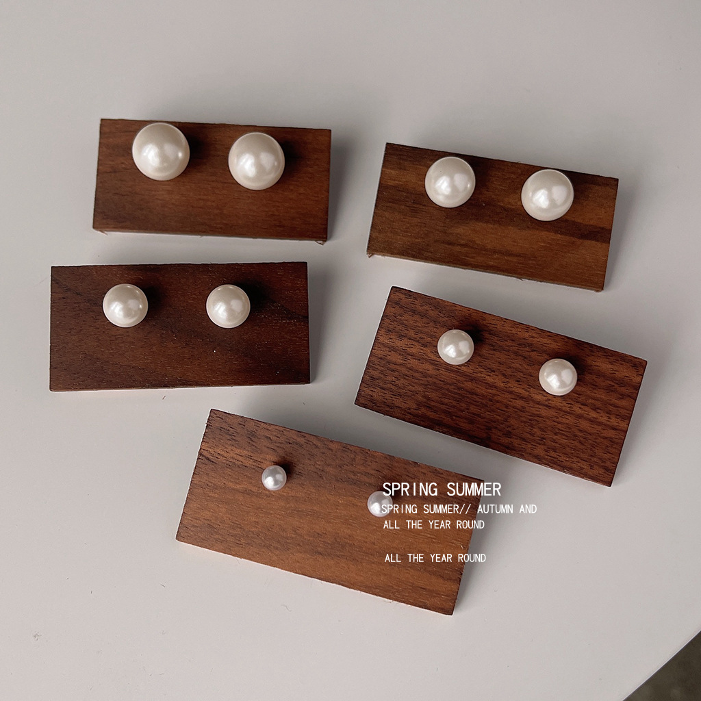 925银耳饰 法式韩代fever复古珠珍耳钉女韩国ins网红同款百搭耳环