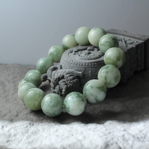 【洛玉盘】天然岫玉老油翠手串男女同款油润细腻蛇纹石（多样性发货）