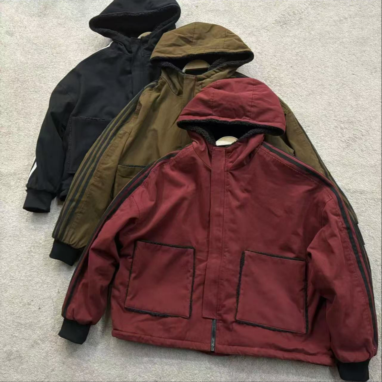 7511新款冬季两面穿加厚连帽大口袋时尚百搭宽松显瘦棉服