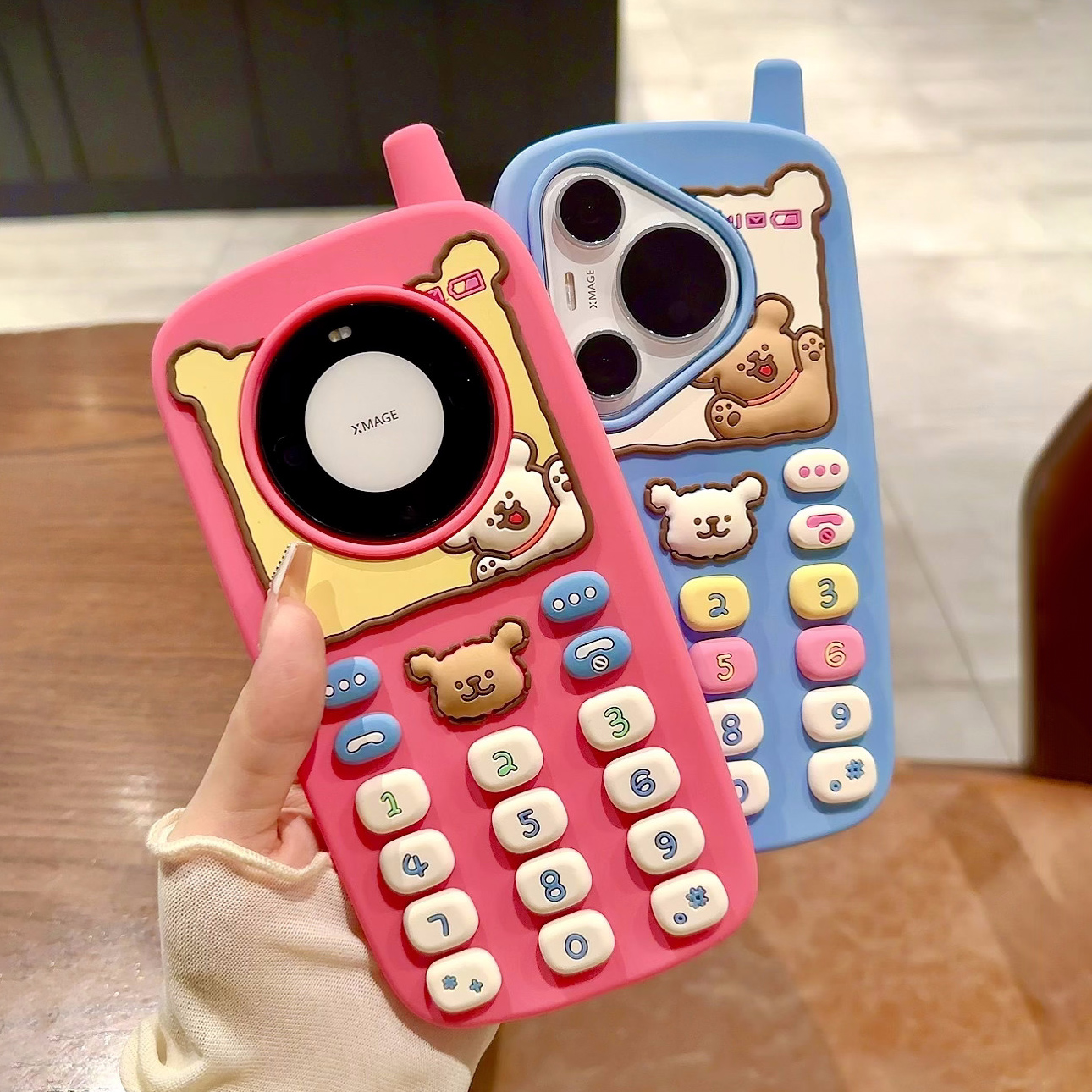 超萌硅胶按键机适用华为mate60pro+手机壳pura70女mate40/50套p60