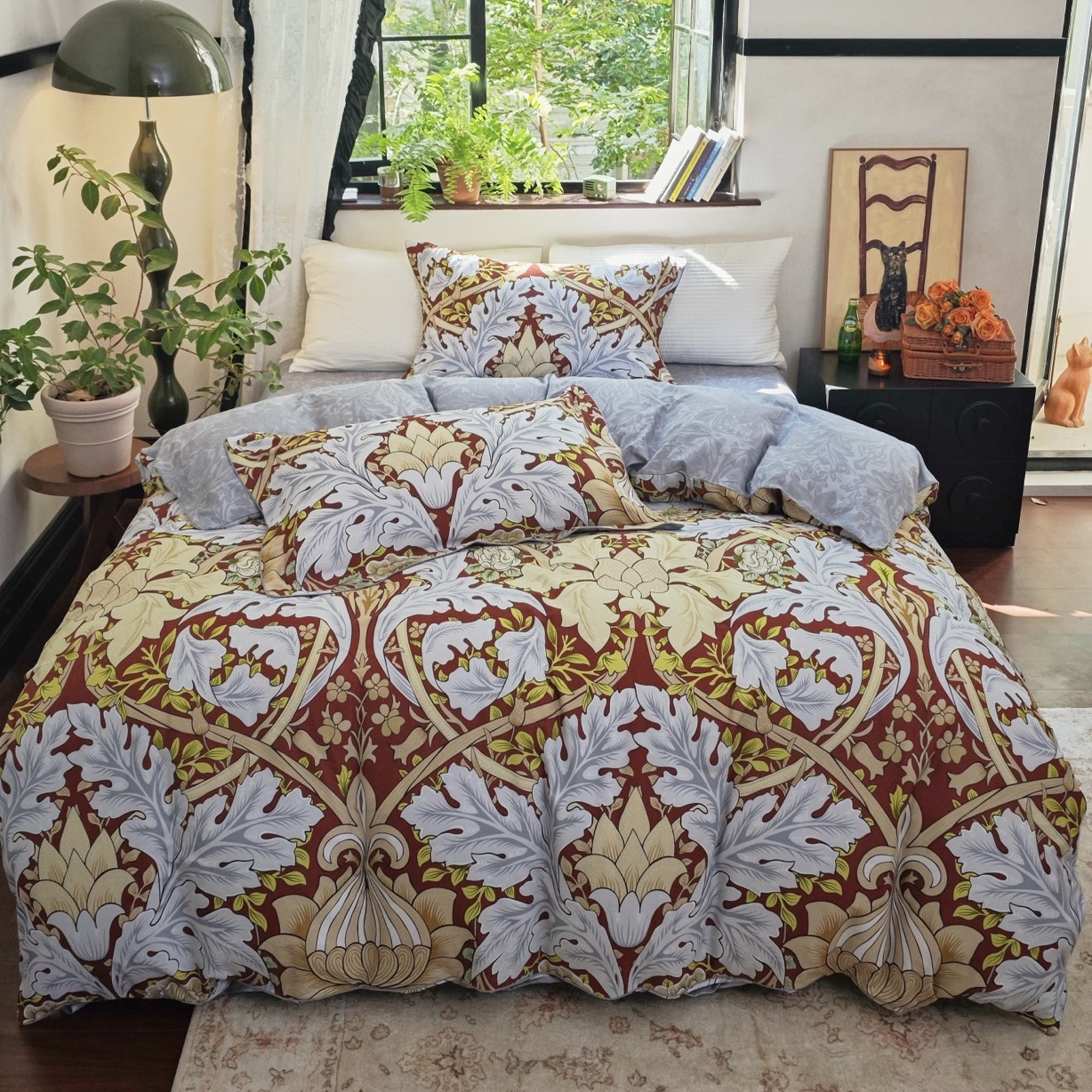 磨毛款床单家用轻奢加厚长绒棉立体印花欧式柔软舒适四件套