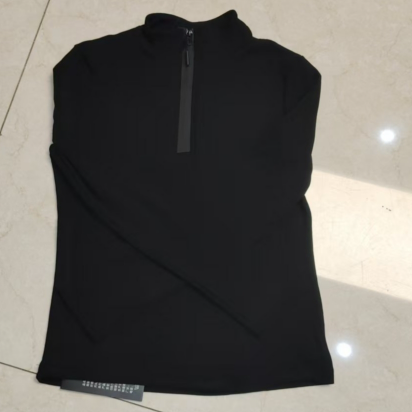 流行款6333黑色半拉链打底衫