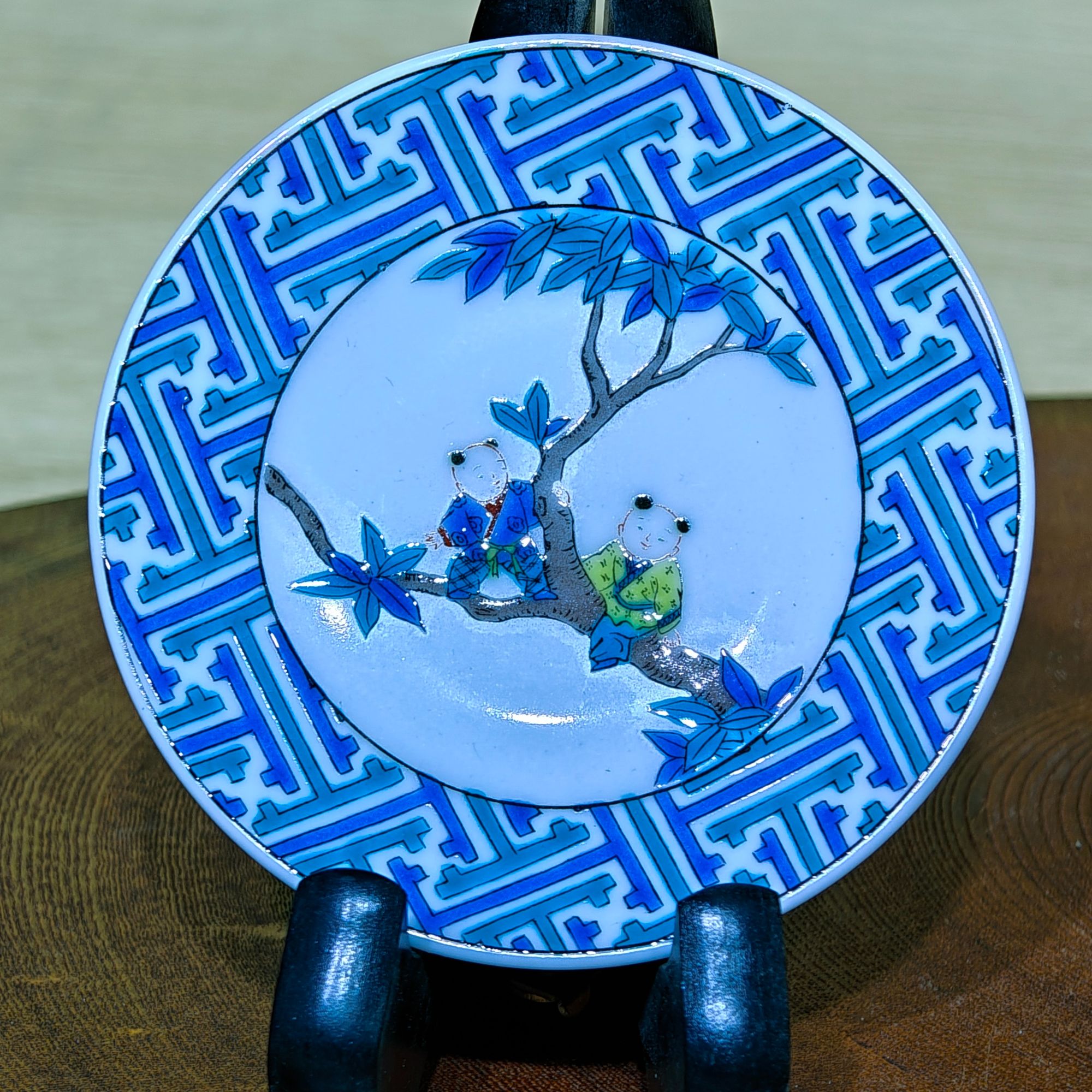 C072陶瓷创意纯手工精美描金盘景小盘