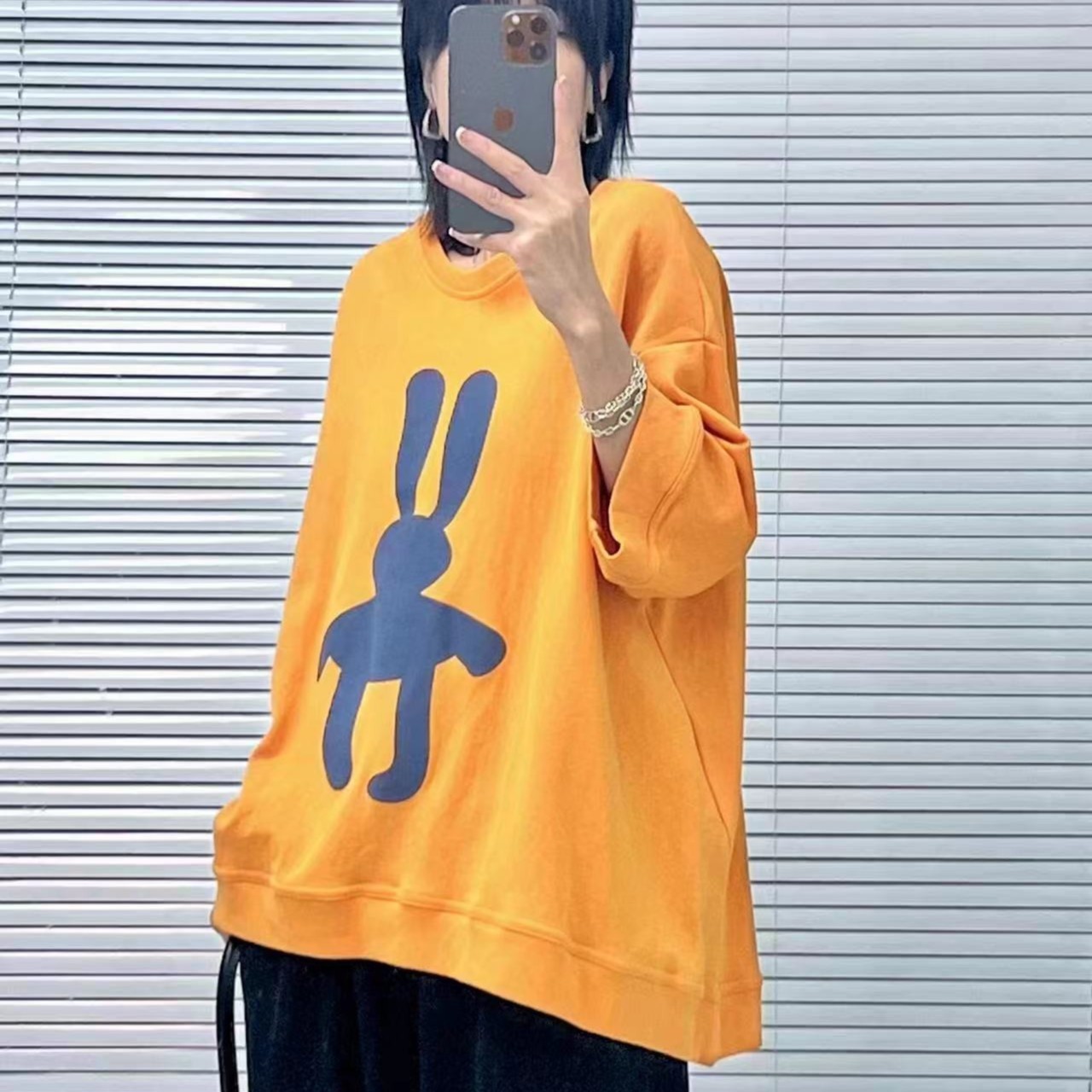 唯依服装 上衣中袖打底衫夏季T恤宽松百搭潮流慵懒风2023新款049