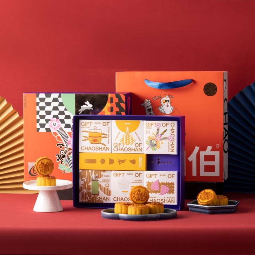 ChaoBoBo/潮伯伯流心奶黄月饼潮汕中秋金花月饼礼盒