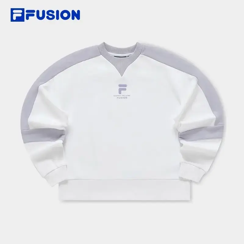 FILA FUSION女子针织套头衫23冬新款时尚宽松拼接卫衣T11W341209