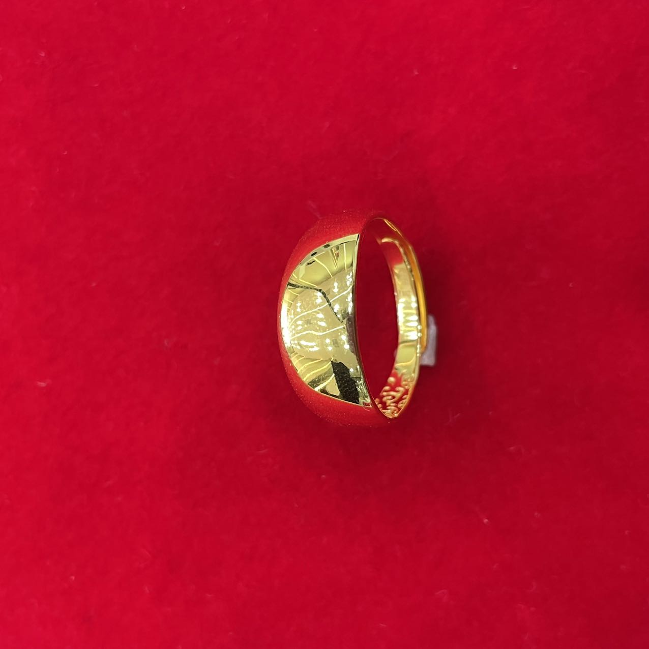 足银戒指 亮面小肚戒 足银999.9  