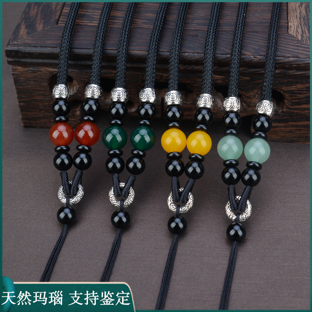 粗款东陵玉挂坠配绳玉器玉牌貔貅玉坠吊坠挂绳挂脖挂件绳项链绳子