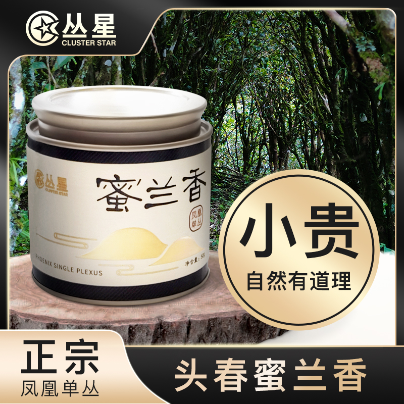 丛星蜜兰香凤凰单丛茶潮州正宗凤凰单枞鸭屎香实惠小罐装50g
