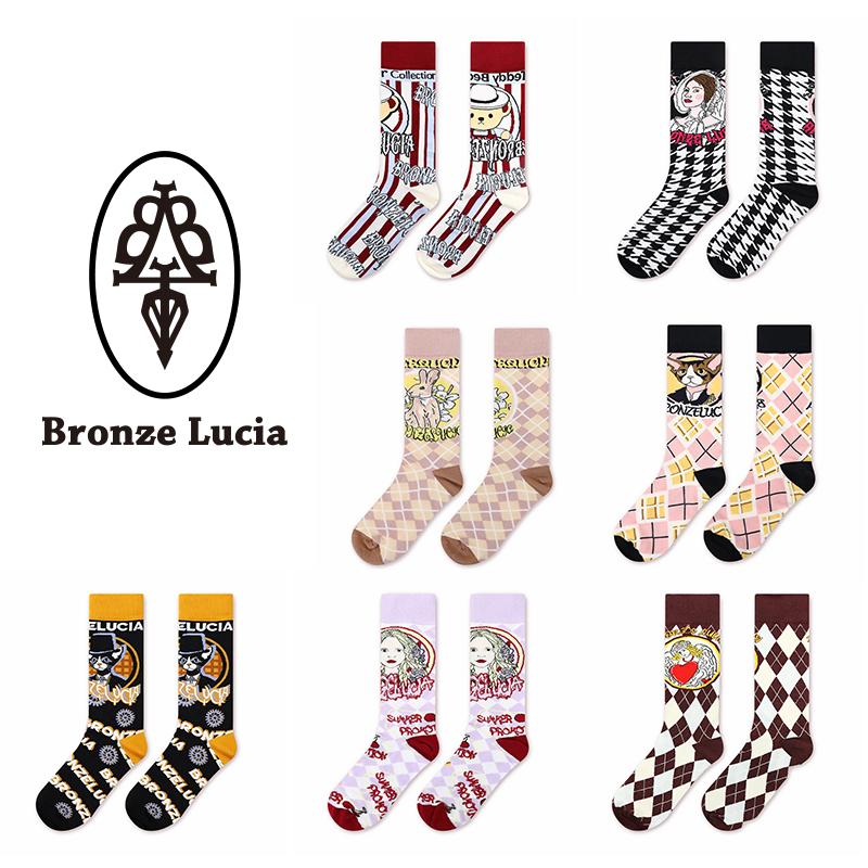 Bronze Lucia【官方专属】明星同款原创袜子潮流秋冬中筒袜GTW200