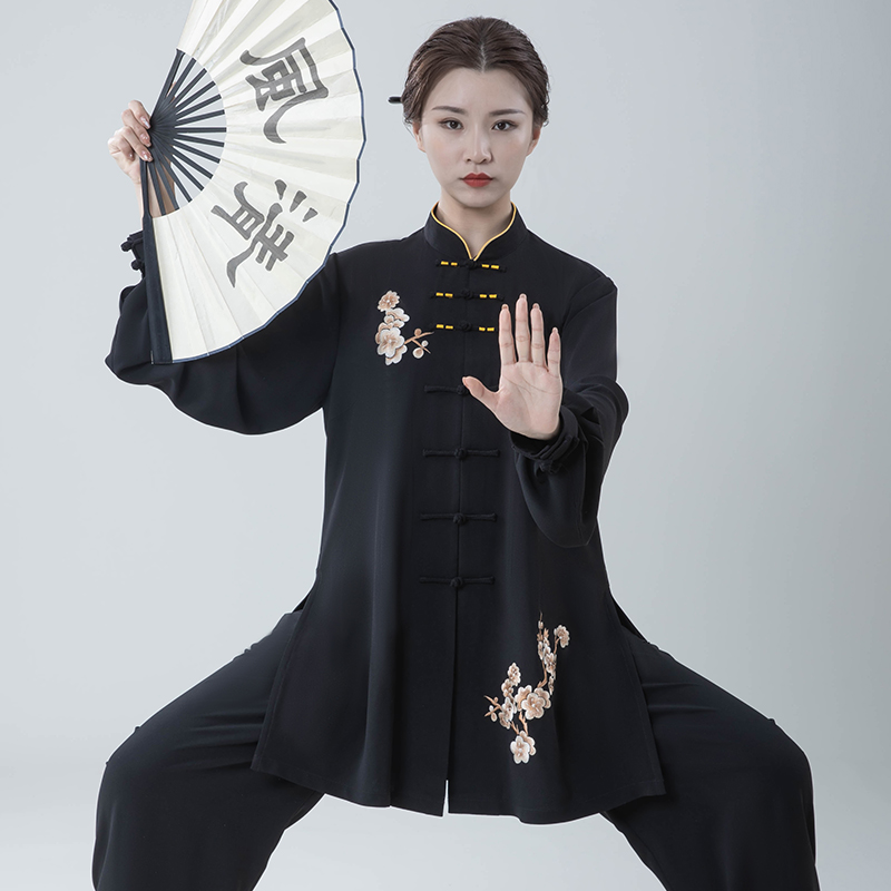 【探梅星光弹力麻】太极服高档季高端武术表演服装太极拳练功服套装