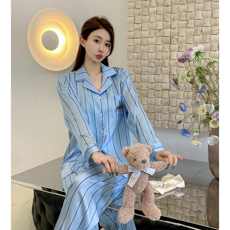 莫里伊【蓝色条纹小船】小众潮牌时尚设计休闲可外穿睡衣家居服