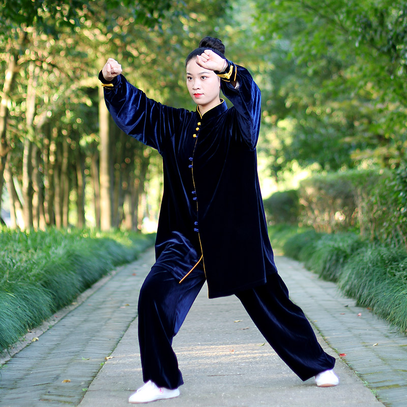 太极服女2023秋冬季新款高端飘逸时尚新式加厚南韩绒男练功服宽松
