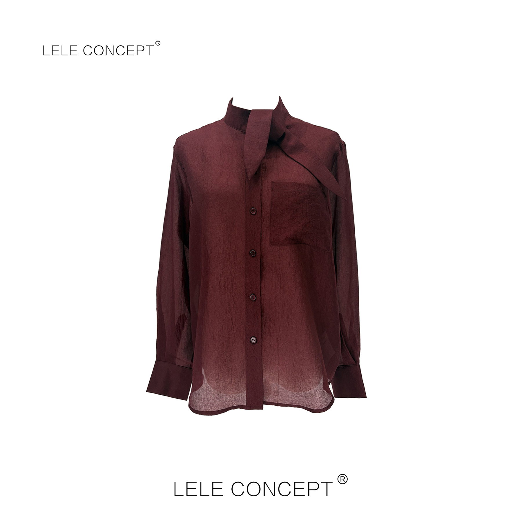 LELE CONCEPT｜「如一」微透单兜飘带衬衫气质轻奢百搭S0716