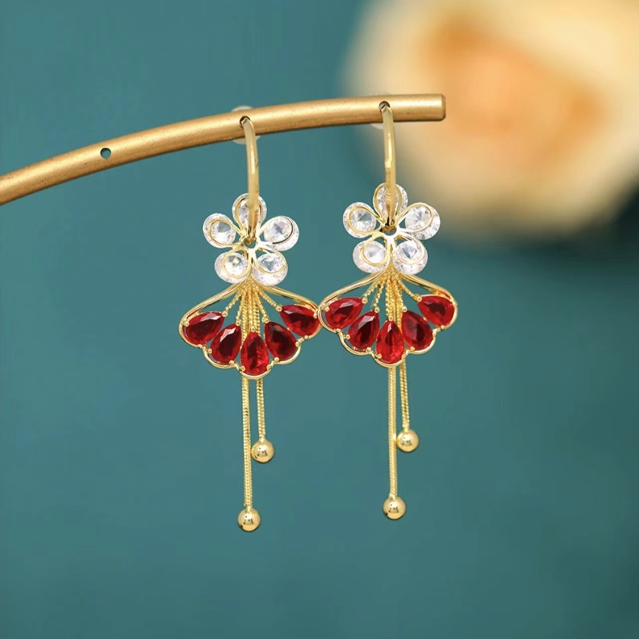 铜合金耳饰 （462号）新款时尚流苏一款多带气质耳饰