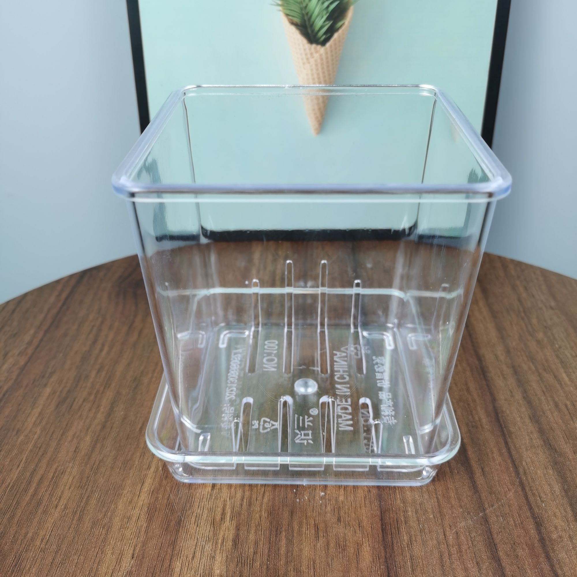 透明塑料方盆花盆蝴蝶兰石斛兰文心兰卡特兰观察根系美观大方