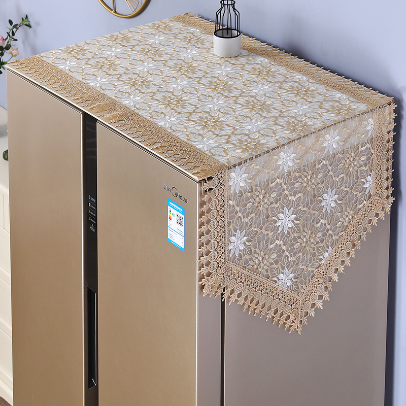 冰箱罩盖巾家用单开门双开门蕾丝绣花洗衣机盖布通用现代简约