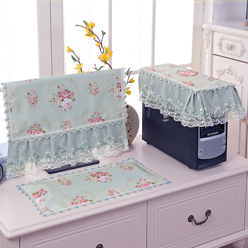 电脑防尘罩台式三件套显示器键盘主机散热电脑盖布遮灰通用保护套