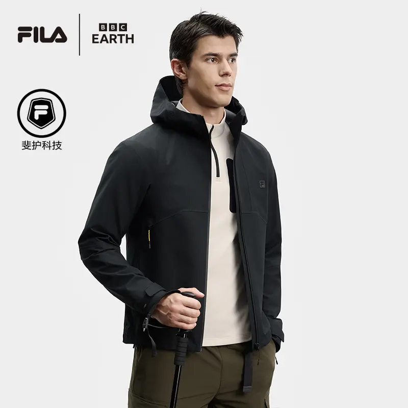 Fila/斐乐男【70D防风防泼水四面弹】秋季连帽运动外套 A11M437703F