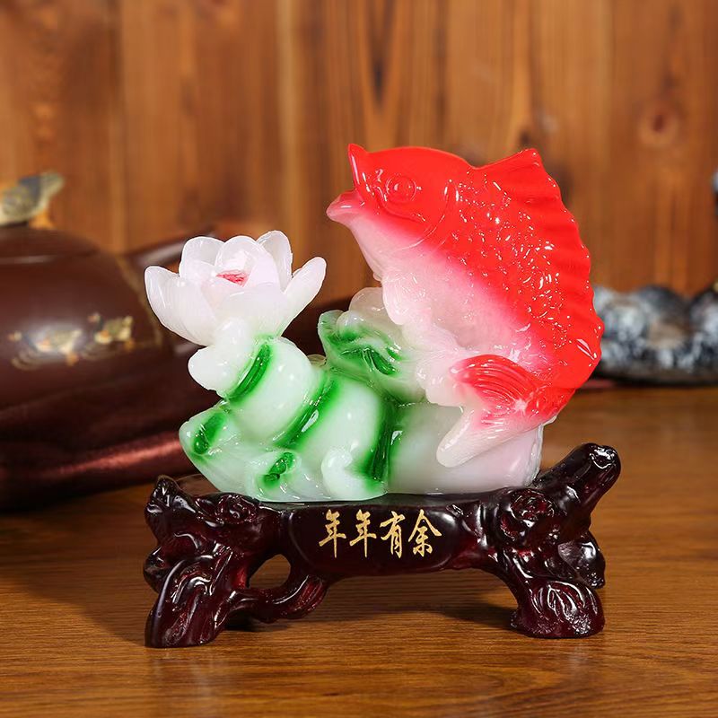 创意年年有余卧室酒店装饰摆件办公室客厅装饰品摆设中式工艺品