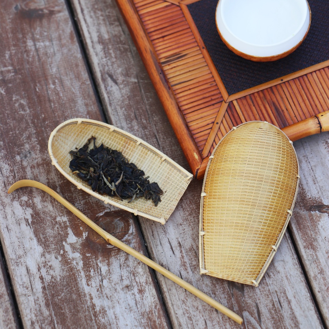 纯手工手工艺竹编茶则细丝编织茶则茶铲茶勺茶荷竹制赏茶盘茶道