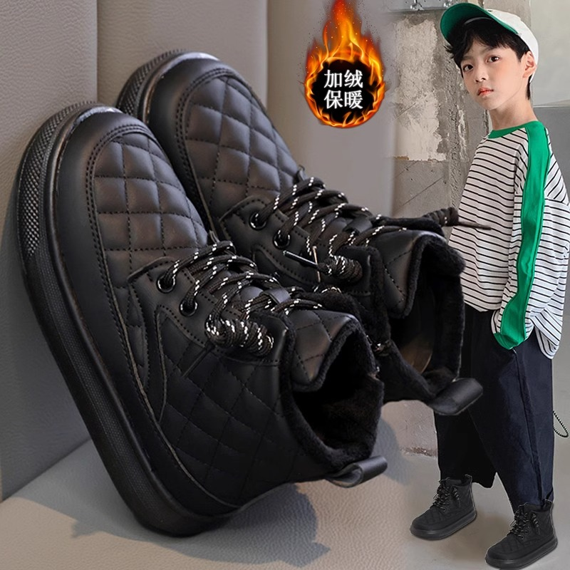 朵美巴拉巴拉宝宝儿童鞋童鞋男2023新款秋冬儿童雪地靴加绒保暖棉