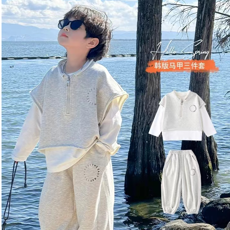 （非图款C401-450）春秋新品男童三件套