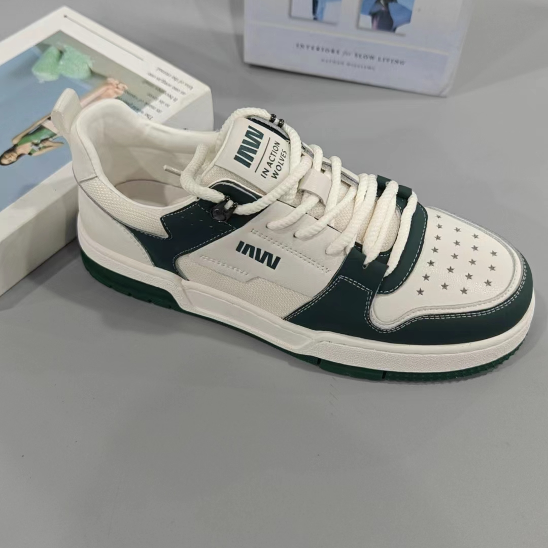 【狼】板鞋时尚黑色休闲鞋男士运动E-233638017