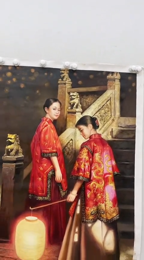 【闪购商品】绘画油画 送子登科 竖版约90*120