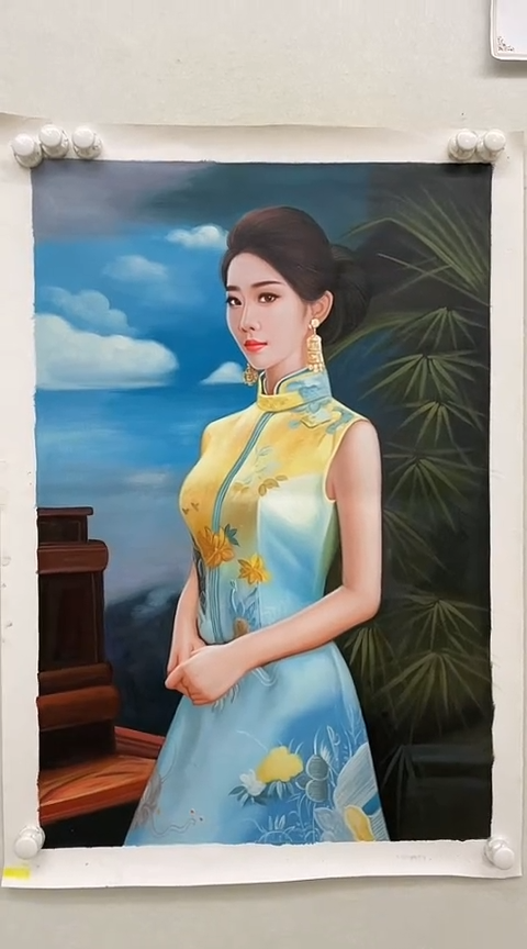 【闪购商品】绘画美女 油画麻布 竖版60*90