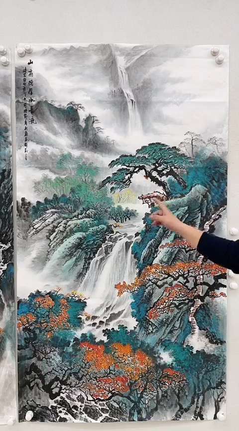 【闪购商品】绘画山高德厚永长流  竖版约100*180