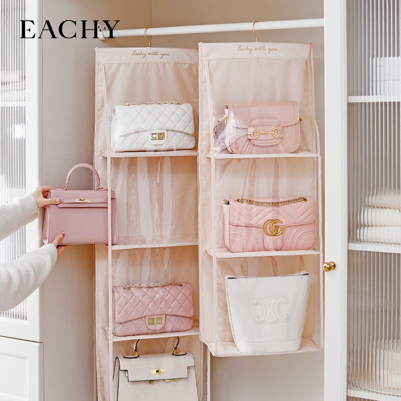 包包收纳神器衣柜宿舍放包包置物架悬挂家用双面挂包整理门上挂袋