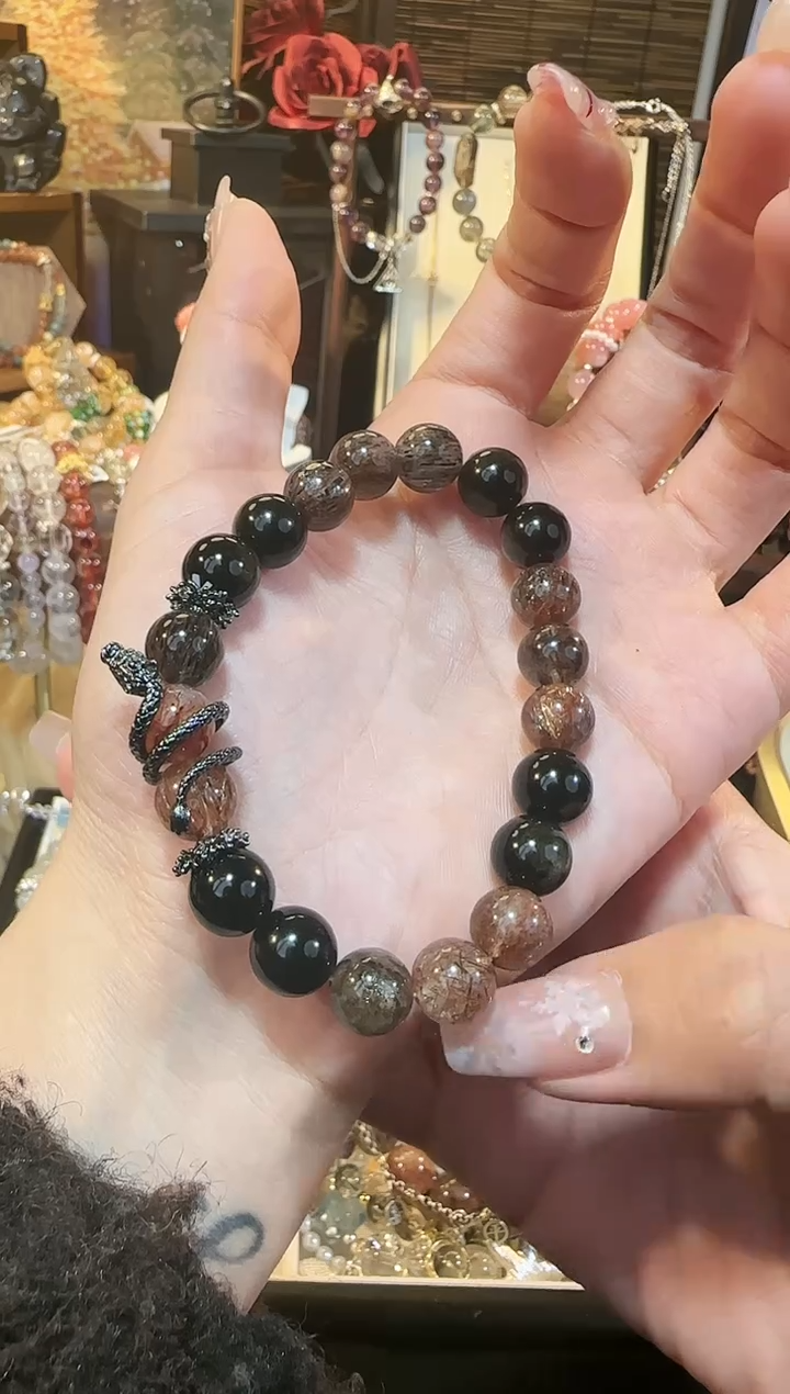 【闪购商品】水晶手串未镶嵌原创主页黑晶超10咪
