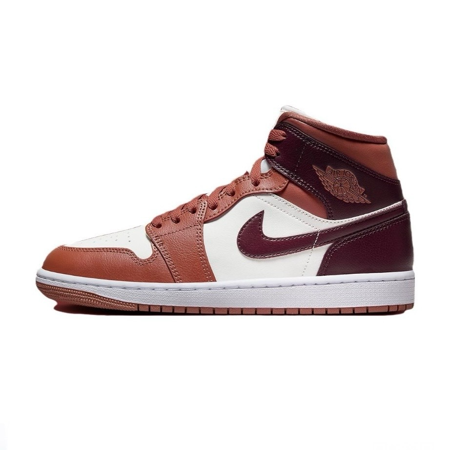 【SMAJ】AIR JORDAN 1 MID女中帮白红经典复古休闲板鞋BQ6472200