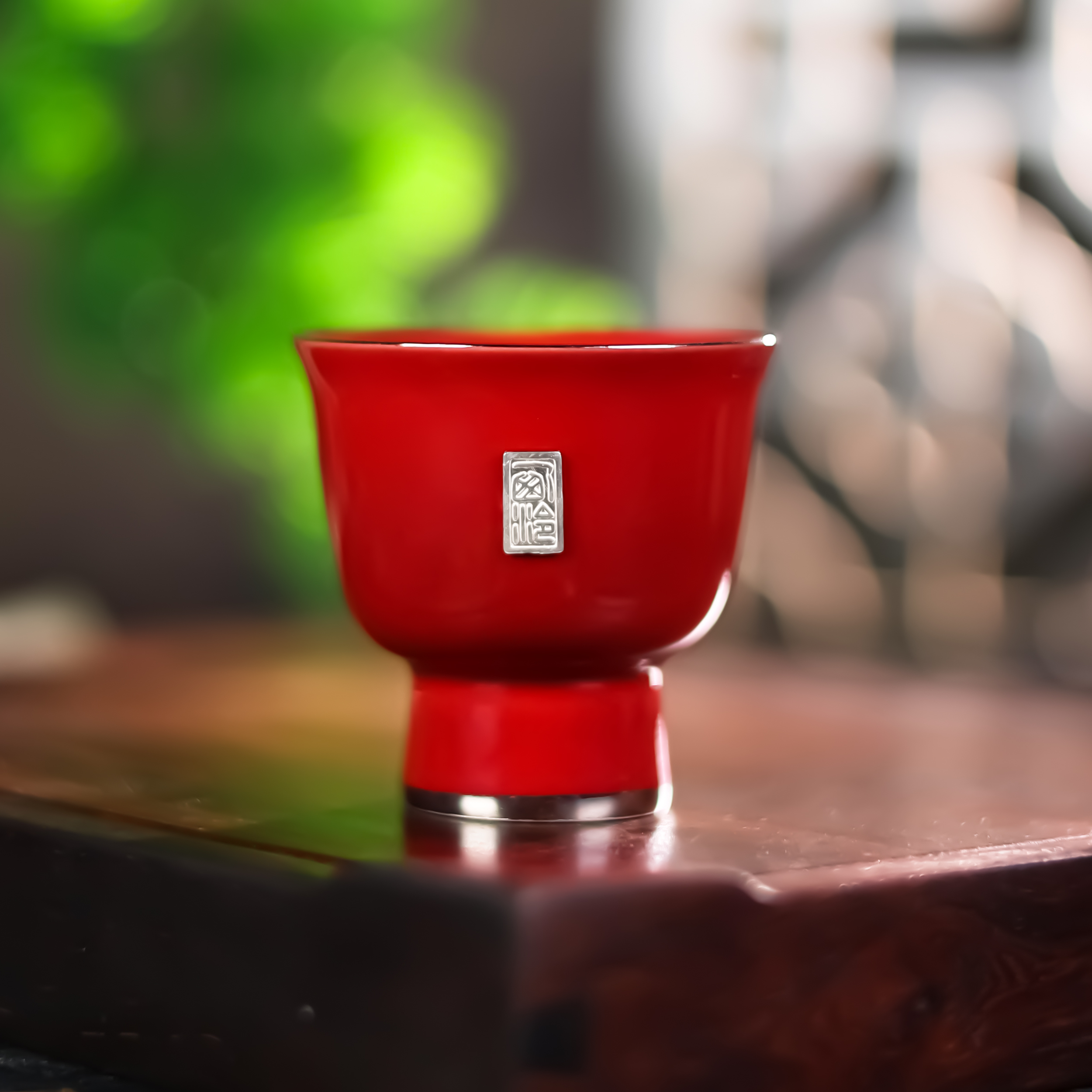 【西泠典藏】博物馆复刻 宝石红小高足杯  HX0247