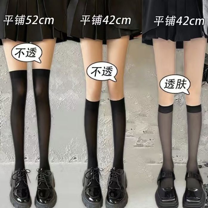学生妹夏季白色丝袜女日系jk性感小腿袜薄过膝大腿ins风格中筒袜