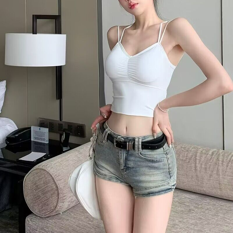 新款露背性感美背百搭可外穿内搭吊带背心女带胸垫