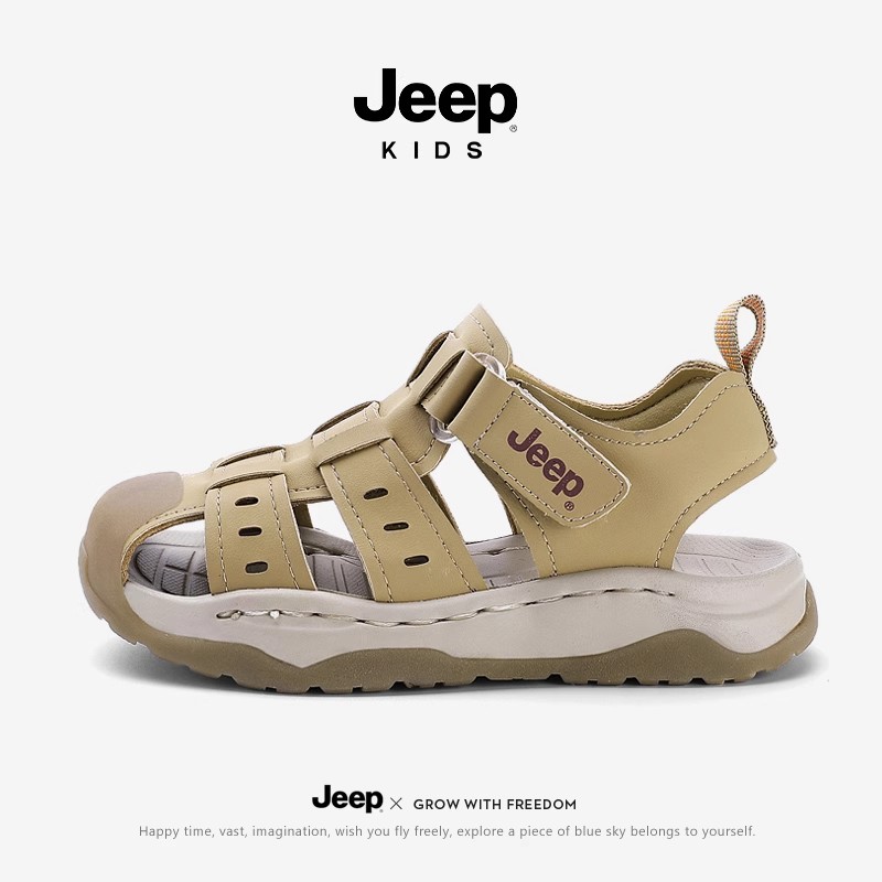 jeep儿童凉鞋透气轻便耐磨运动鞋夏季户外中大童软底外穿沙滩凉鞋