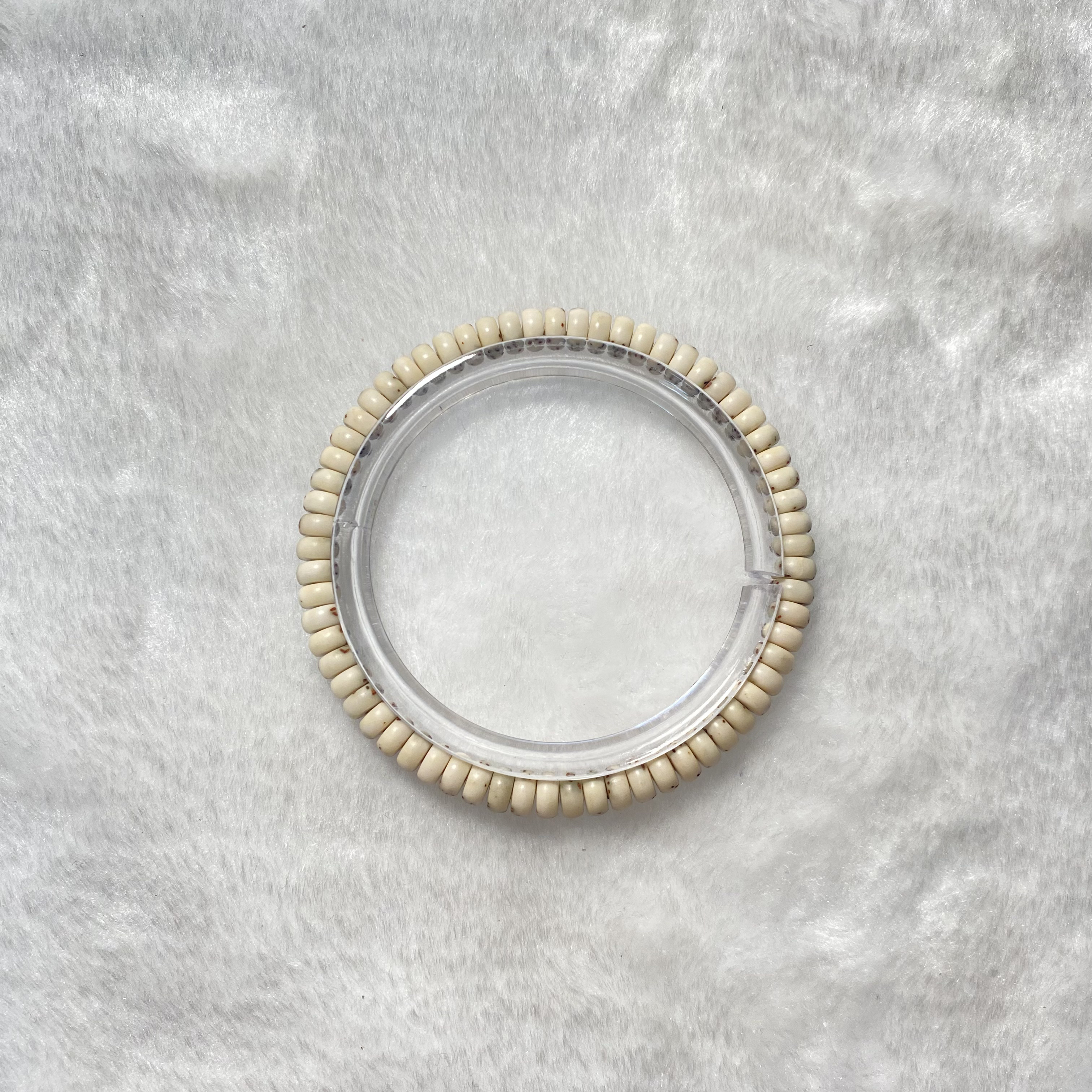 正宗海南原生态石玉料糯冰药片手串6×3mm