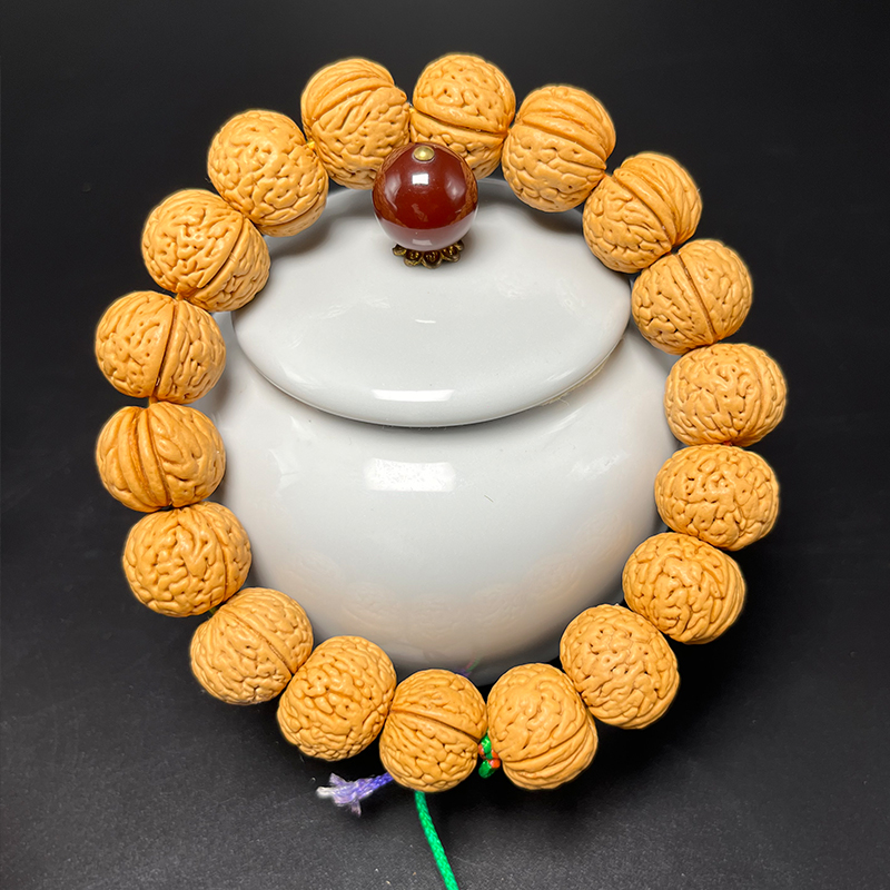 秦岭龙纹桃核手串手持脑纹霸王龙刺龙纹文玩精品野生念珠佛珠