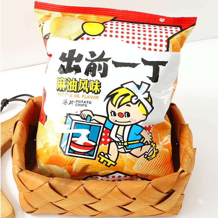 【2024-12-18到期】出前一丁麻油风味马铃薯薯片55g*6包
