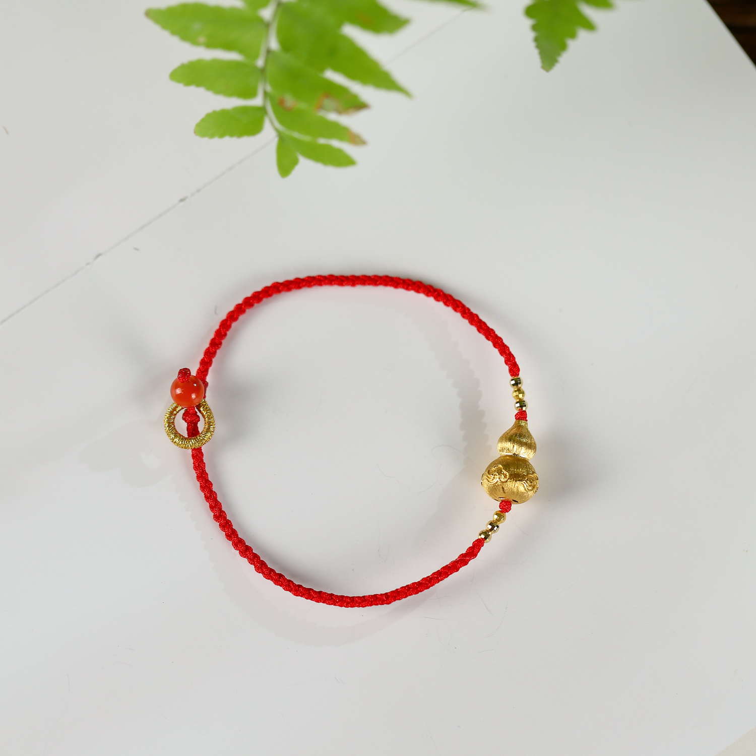 【荷华】·南红·18K金·葫芦手绳·多样性发其一